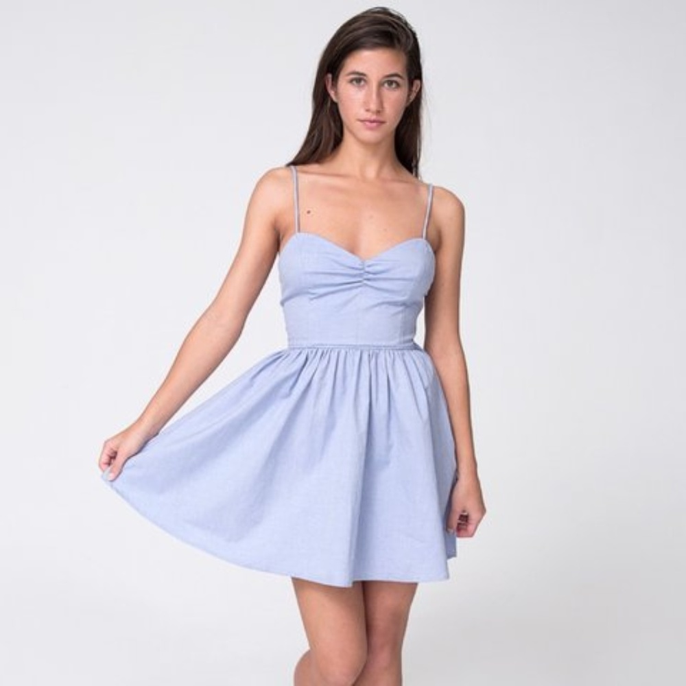 American Apparel Open-Back Blue Summer Dress
